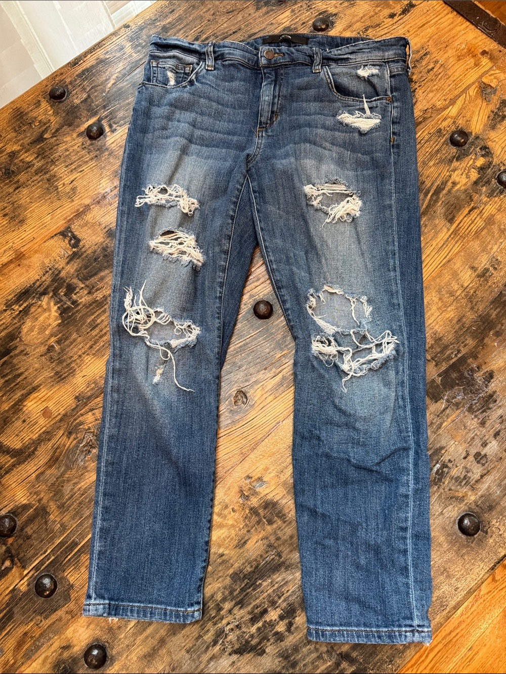Joe's Jeans Distressed Mid Blue Skinny Jeans
